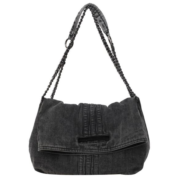 Denim Purse Jean Purses Black Denim Tote Bag Jean Shoulder :> - Picture 1 of 6